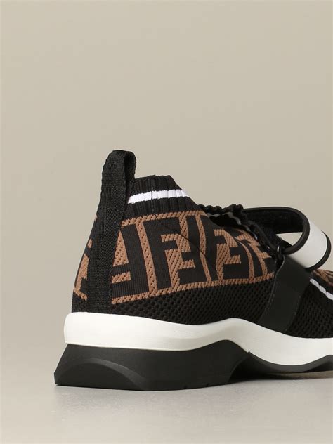 fendi slip on black|Black technical mesh running sneakers .